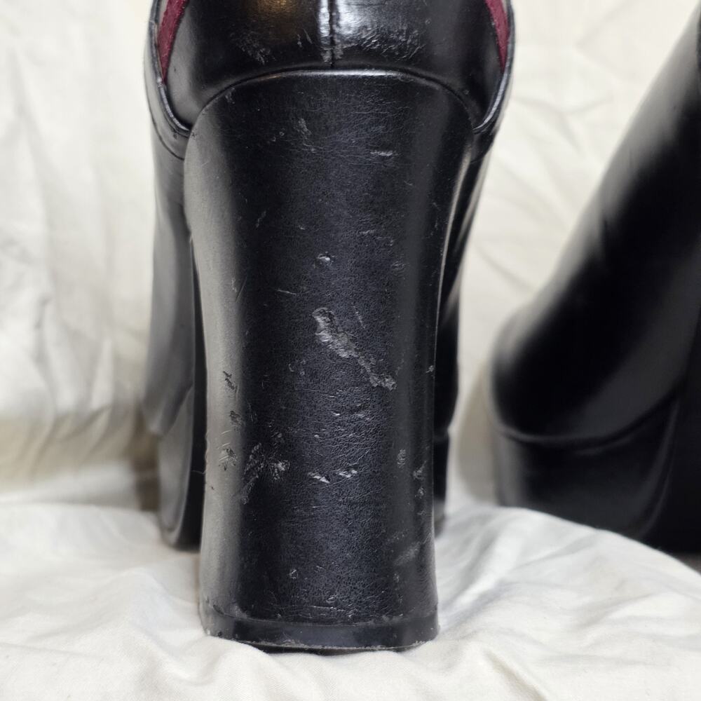 Vintage Hot Topic Chunky Platform Heels Corset Tie Mall Goth Y2K, sz 7-7.5 - Picture 7 of 10